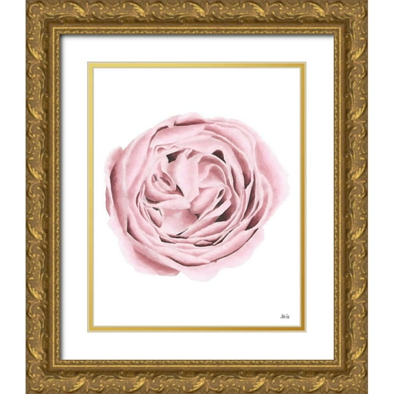 Fay, Mela 12x14 Gold Ornate Wood Framed with Double Matting Museum Art Print Titled - Powder Rose