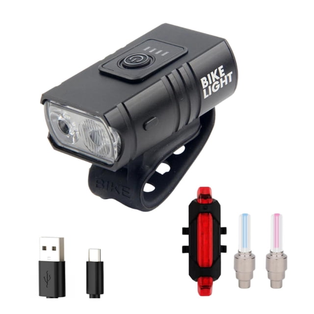 Luz delantera y trasera para bicicleta, 2 LED, fácil de instalar, resistente a la lluvia, portátil. Estilo B