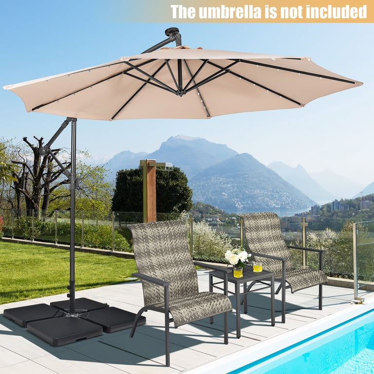 costway patio market offset umbrella base stand with sandbags AECOJOY Outdoor Base, 220 lbs Umbrella Heavy Duty Sand Filled Weighted Umbrella 2 Sandbags, All-Weather Cover, Fit for Poles up to 1.9