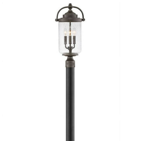 Hinkley 2757OZ Willoughby - Three Light Outdoor Large Post Top/Pier Lantern, Oil Rubbed Bronze Finish with Clear Seedy Glass