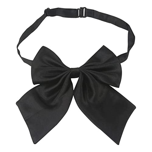EKIND Adjustable Pre-tied Women Bow Tie, Solid Color Bowties for Japanese School Girls Cosplay (Black)
