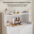 thumbnail image 6 of 40" H Bathroom Storage Cabinet, Freestanding Wood Storage Cabinet with 2 Doors & Adjustable Shelves, Perfect for Bathroom, Kitchen, Living Room, White, 6 of 12