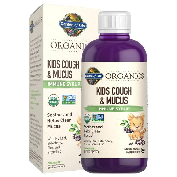 Garden of Life Organics Kids Cough & Mucus Immune Syrup, 3.92 fl oz