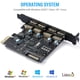 thumbnail image 2 of Tarjeta de expansión USB 3.0 de 4 puertos, tarjeta de expansión PCI-E a USB 3.0 tipo A con conector de alimentación SATA de 15 pines, adecuada para Windows XP/7/8/10/Linux Vhermosa CZDZ-HQ19, 2 of 6