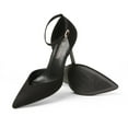 thumbnail image 3 of DREAM PAIRS Women’s High Heels Strappy Closed Toe Stiletto Ankle Strap Pointed Toe D'Orsay Heel Dress Wedding Party Pumps Shoes BLACK SDPU2215W size 6, 3 of 5