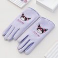 thumbnail image 1 of Guantes de seda de hielo de cinco dedos para niños grandes de Sanrio, para ciclismo al aire libre, resistentes al viento, con forro polar, 1 of 5