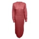thumbnail image 2 of VISgogo Vestido de Punto de Manga Larga para Mujer, Patrón de Ganchillo Color sólido Acanalado Cuello Redondo Casual Fiesta de Club Largo de una Pieza VISgogo  moda, 2 of 5