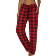 thumbnail image 5 of MLDRA Women Pajama Pants Lightweight Cute Comfy Pj Bottom With Pockets Stretch Plaid Sleepwear,2025 Fall Red, 5 of 6