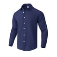 thumbnail image 4 of LEKWK Mens Linen Sets Lightweight 2 Piece Lounge Set Button Down Long Sleeve Shirt and Relaxed Pants Matching Outfits for Beach Vacation Travel, 4 of 5