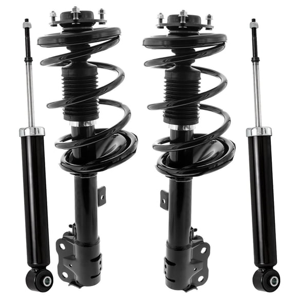Detroit Axle - 4pc Struts Shocks Kit for 2008-2013 Mitsubishi Outlander 2 Front Struts with Coil Spring 2 Rear Shock Absorbers 2009 2010 2011 2012 Replacement Suspension Kit