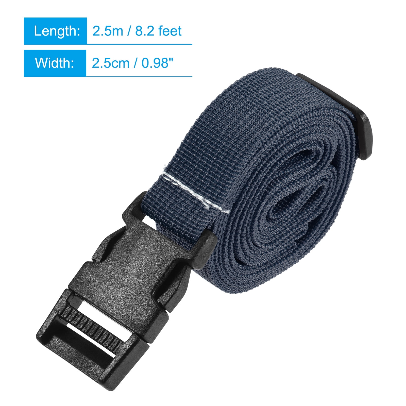 Unique Bargains Utility Strap with Buckle Adjustable Belt for Outdoor Bag Luggage Packing Navy Blue