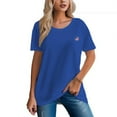 thumbnail image 6 of Women's 230g 100% Pure Cotton American Flag Badge Design Tee, 6 of 17