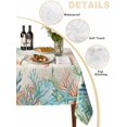 thumbnail image 5 of Beach Coastal Rectangle Tablecloth, Summer Coral Starfish Nautical Ocean Vintage Waterproof & StainResistant Tablecloth, Washable Oil-proof Table Cover for Dining/Party/Wedding/Buffet 54x108 In, 5 of 9