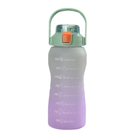

Greyghost 1Pc 1.5L Sports Water Bottle with Straw with Time Marker Portable Large Capacity Water bottles Fitness Bike Cup Summer Cold Water A