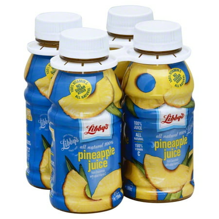 Libby's All Natural 100% Pineapple Juice, 10 fl oz, 4 count