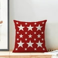 thumbnail image 3 of 4th of July Pillow Covers 16x16 Red and Cream Patriotic Stars Outdoor Decor Throw Pillows for Couch American Flag Independence Day Pillowcase Decorative Cushion Case for Sofa Bed Set of 2, 3 of 6