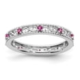 thumbnail image 6 of Auriga Fine Jewelry 925 Sterling Silver Created Ruby Ring for Women Size- 9, 6 of 6