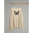 thumbnail image 3 of Monarch Butterfly Handdrawn Sweatshirt Women -Image by Shutterstock, Female 4X-Large, 3 of 4
