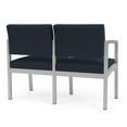 thumbnail image 5 of Lesro Lenox Steel Fabric 2-Seat Waiting Room Guest Reception Chair in Silver/Adler Midnight Sky, 5 of 5