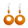 thumbnail image 3 of 19 pares de aretes de madera natural, aretes colgantes africanos, aretes étnicos livianos para mujeres, 3 of 5
