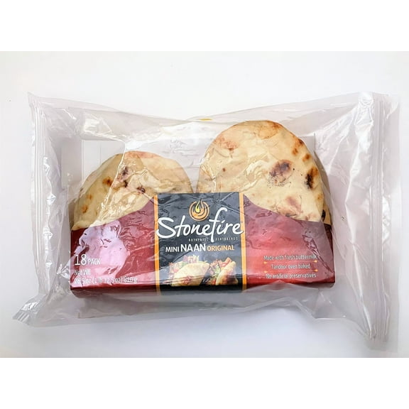 Mini Naan (Original) Fresh Authentic Flatbreads, 18 Mini Flatbreads Total in a resealable packaging