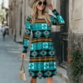 thumbnail image 3 of SCRAWLGOD Aztec Tribal Breast Feeding Dresses for Women Long Sleeve Nursing Dress Crew Neck Pregnancy Dress for Work Breathable Midi Dress for Women Fall Casual Clothes Size M, 3 of 7
