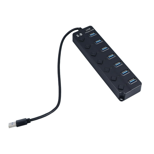Hub USB, extensor USB Ligero 7 Puertos Guardar Energía para Computeradoras Portátiles