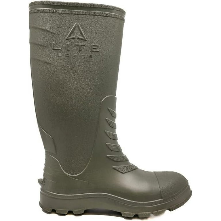 LITE BOOTS Lightweight Waterproof Boots Men s Knee High All Weather Boots For Hiking Fishing Working Green Size 13
