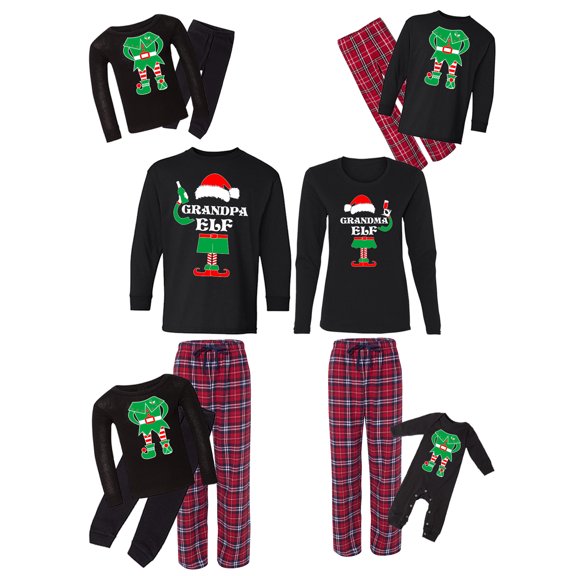 Awkward Styles Family Christmas Pajamas Set Red Elf Squad Matching Sleepwear