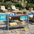 thumbnail image 2 of SuperDeal 48" Outdoor Console Table Versatile Wood Buffet Bar Organizer W/Slat Storage Shelf for Indoor, Outdoor, Patio, Deck, Gray, 2 of 11