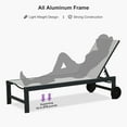 thumbnail image 4 of PURPLE LEAF Outdoor Chaise Lounge Set of 3， Dark Grey Aluminum Lounge Adjustable Chairs with Wheels and Table for Patio Deck Pool Yard，Linen, 4 of 8