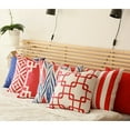 thumbnail image 3 of Geometric Red&White Square 18" x 18" Throw Pillow Cover, 3 of 8