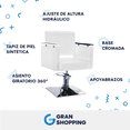 thumbnail image 4 of Silla para Estética Premium Gran Shopping, Ajuste de Altura blanco, 4 of 10