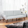 thumbnail image 1 of Costway Sofa Futon Bed Couch Sleeper Convertible Mattress Premium Linen Upholstery, 1 of 10