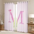 thumbnail image 2 of Manfei Geometric Stripes Pattern Blackout Curtains Set of 2 (38x54 Each),Alphabet M Design Living Room Curtains, 2 of 6