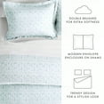 thumbnail image 6 of Noble Linens Light Blue Burst of Vines Print 3-Piece Duvet Cover Set, Full/Queen, 6 of 11