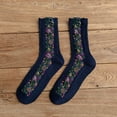 thumbnail image 3 of Seductiva Stockings for Women Women Mid Tube Spring Knitted Cotton Retro Ethnic Style Floral Cotton Stockings, 3 of 3