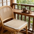 thumbnail image 6 of Four Season Linen Fabric Cushion, Summer Breathable Thread Woven Chair Pad, Non-Slip TPE Back All-Season Seat Cushion for Home Dining Chair & Outdoor Patio Garden Use, Beige, 6 of 6