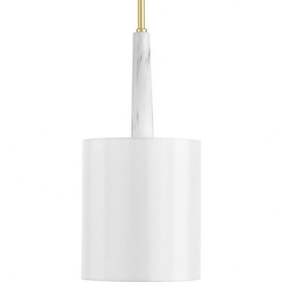 Progress Lighting Palacio 1-Light Pendant, Vintage Gold Finish, White Silk Shade Collection