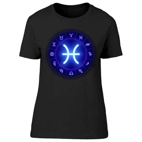 Pisces Zodiac Symbol T-Shirt Women -Image by Shutterstock, Female XX-Large