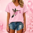 thumbnail image 2 of Cancer Shirt Women Cancer Awareness Pink Ribbon T-Shirt Cancer Survivor V-Neck Tops, 2 of 3
