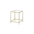 thumbnail image 7 of mDesign Glass Top Side/End Table - Small Minimalistic Square Geometric Accent Metal Nightstand Furniture for Living Room, Dorm, Home Office, and Bedroom - Soft Brass, 7 of 7
