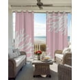 thumbnail image 4 of Coral Pink Blackout Curtains 45 Inches Long for Bedroom, Coastal White Ocean Marine Nautical Beach Thermal Insulated Room Darkening Black Out Window Curtain Panels Grommet Drapes for Living Room, 4 of 8