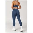 thumbnail image 3 of PISONIC Womens Workout Set Two Piece Spaghetti Straps Cross Back Sports Bra Matching High Waist Leggings Gym Work Out Outfits, 3 of 10