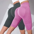 thumbnail image 2 of Gym Shorts Women, Audhol Women's Hip Lifting Fitness Pants with Textured Compression and Tight Fit High Waisted Peach Hip Yoga Shorts 2Pc Womens Gym Shorts Hot Pink S, 2 of 4