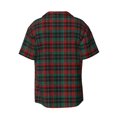 thumbnail image 5 of KLL Tartan Plaid Print Men's Shirt Short Sleeve Button Down Summer Cuba Beach Shirts- Large, 5 of 5
