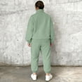 thumbnail image 7 of CIENVNSTG 2 Piece Outfits Sweatsuit Set Half Zip Lapel Collar Long Sleeve Sweatshirt Sweatpant Tracksuit Sets Green M, 7 of 7