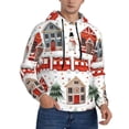 thumbnail image 2 of Wukai Christmas Houses Print Men Hoodies Fleece Sweatshirts Long Sleeve Sweaters Pullover Fall Outfits Winter Clothes-3X-Large, 2 of 7