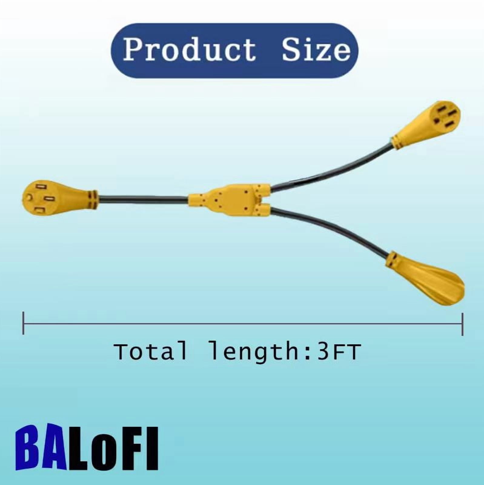 BALoFI 50A Y Splitter 3Ft NEMA 14-50P to 2X14-50R for RV EV Charger