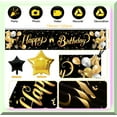 thumbnail image 5 of Celestial Celebration Kit: Black & Gold Birthday Decorations - Happy Birthday Banner, Starry Backdrop, Metallic Confetti Balloon - Perfect for Milestone Birthdays!, 5 of 5